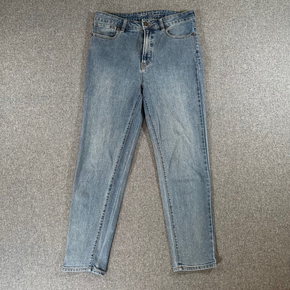 Parasuco Jeans Womens 8 Blue Denim Straight Leg High Rise Pants‎ Light Wash